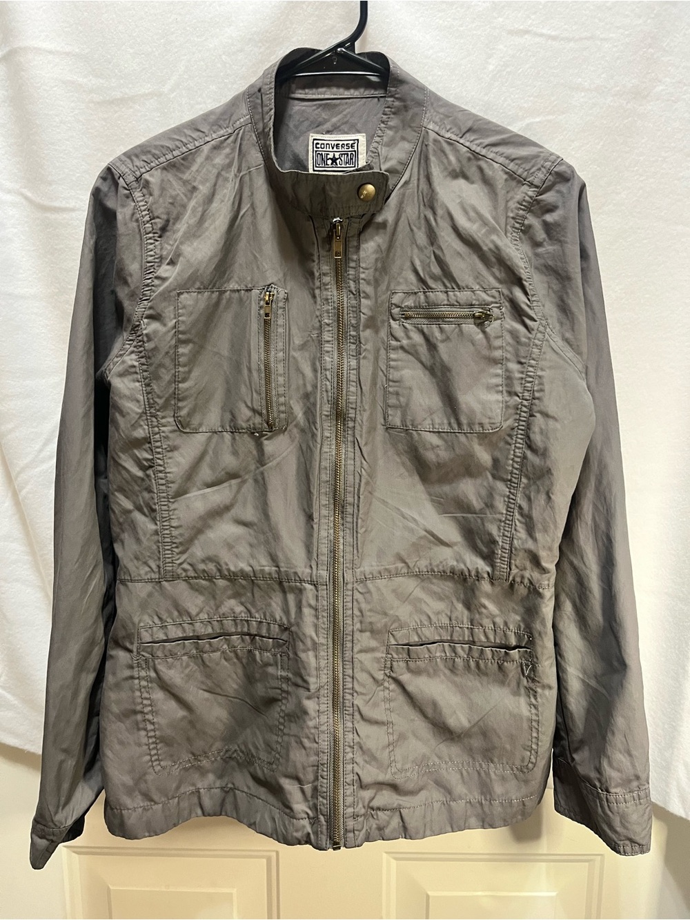 Converse Men's Olive Gray Military-Style Field Jacket